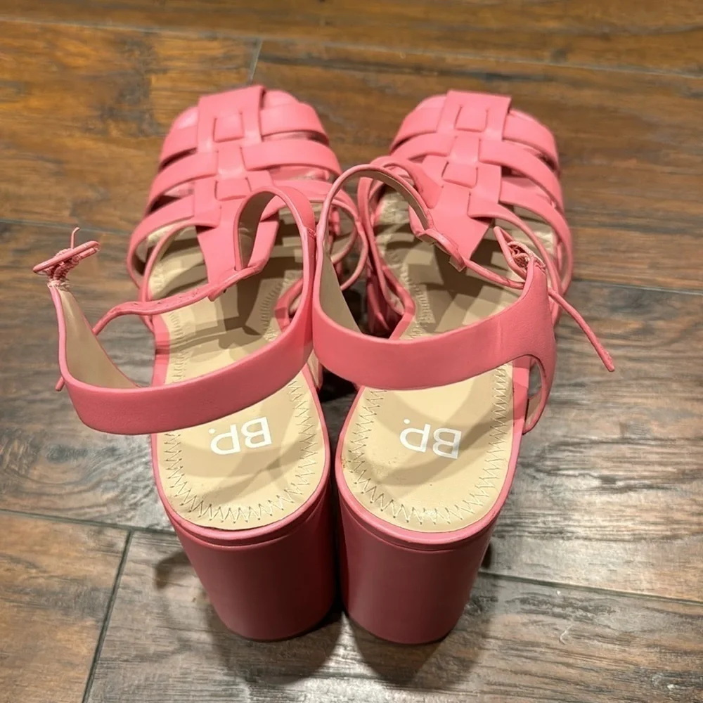 NEW! BP Pink Amaya Fisherman Platform Sandals - Size 8.5